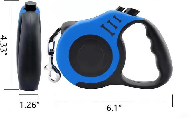 Alt view image 2 of 7 - SALAN Retractable Dog Leash, 16.5 feet Pet Lead with Anti-Slip Handle, Durable Training Leash for Small Medium Dogs Cats, Red and Blue (Blue)