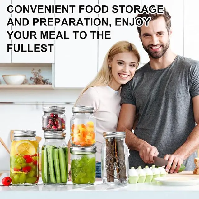 Alt view image 3 of 7 - Canning Lids with Rings (12Lids + 12Rings for Regular Mouth Jar) | Canning Lids and Bands/Rings for Mason Jar, Ball or Kerr Jars, Split-type Metal Lids with Silicone Seals Rings Leak Proof