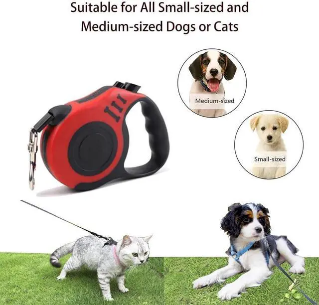 Alt view image 6 of 7 - SALAN Retractable Dog Leash, 16.5 feet Pet Lead with Anti-Slip Handle, Durable Training Leash for Small Medium Dogs Cats, Red and Blue (Blue)