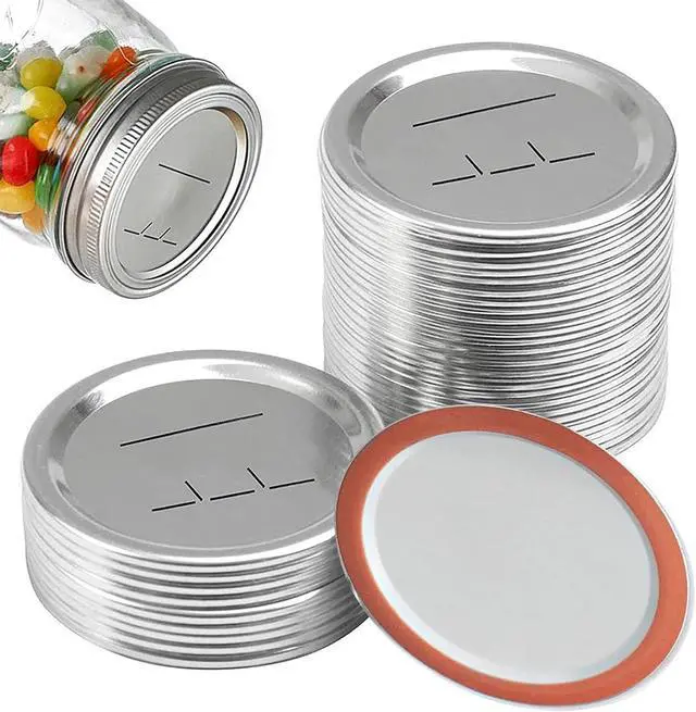 Main image of 24-Pack 70 MM Regular Mouth Canning Jar Lids - Food Grade Metal Mason Jar Lids, Airtight Leak-Proof Seal Lids Regular Mouth, Fits Ball and Kerr Jars for Home Canning