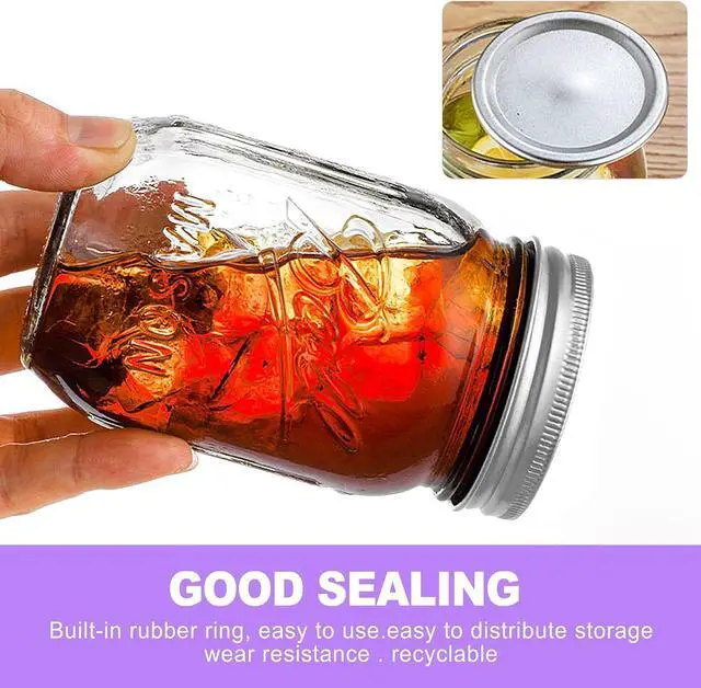 Alt view image 3 of 6 - 24-Pack 70 MM Regular Mouth Canning Jar Lids - Food Grade Metal Mason Jar Lids, Airtight Leak-Proof Seal Lids Regular Mouth, Fits Ball and Kerr Jars for Home Canning