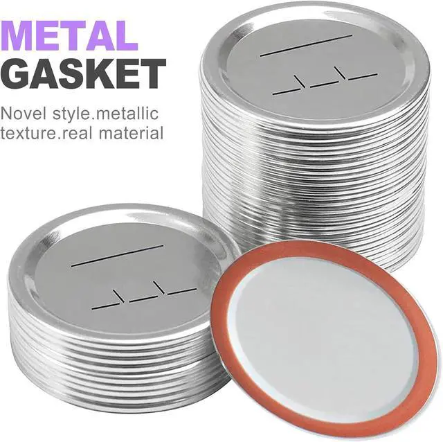 Alt view image 4 of 6 - 24-Pack 70 MM Regular Mouth Canning Jar Lids - Food Grade Metal Mason Jar Lids, Airtight Leak-Proof Seal Lids Regular Mouth, Fits Ball and Kerr Jars for Home Canning