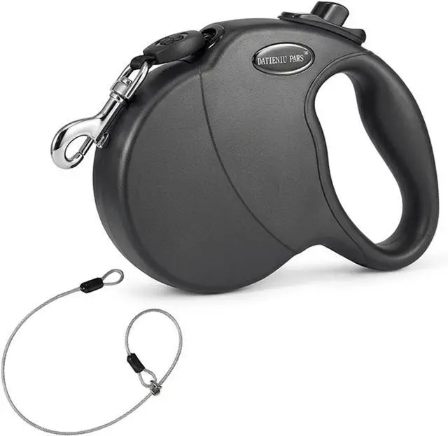 Main image of 13FT Retractable Dog Leash for Small Dogs up to 22lbs with Chew Proof Steel Wire Extender, Lightweight, Durable & Safe Walking Solution Black S