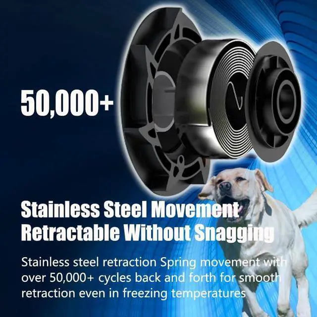 Alt view image 6 of 7 - 13FT Retractable Dog Leash for Small Dogs up to 22lbs with Chew Proof Steel Wire Extender, Lightweight, Durable & Safe Walking Solution Black S