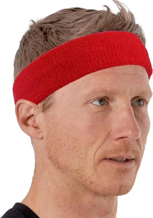 Main image of Tough Headwear Terry Cloth Headband - Sweat-Wicking Running Head Band - Basketball Accessories - Headband for Washing Face