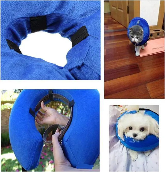 Alt view image 5 of 6 - THAIN Soft Dog Recovery Protective Collar After Surgery-Cone Inflatable Collar for Dogs and Cats - Adjustable Washable Elizabethan Collar (S)