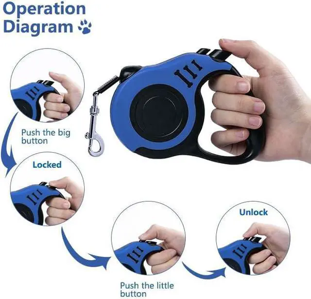 Alt view image 3 of 6 - Retractable Dog Leash 10ft, Tangle-Free Expandable Leash for Small Dogs Up to 22lbs, Easy-Adjust Lock & Anti-Slip Handle for Safe Walks