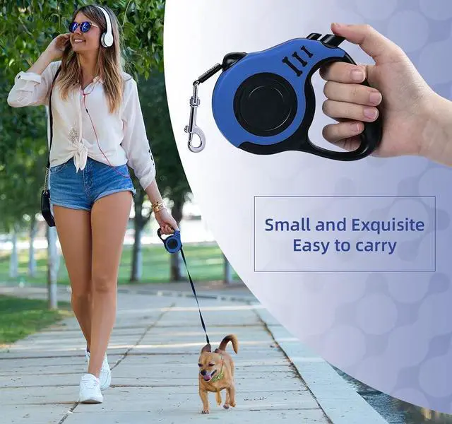 Alt view image 5 of 6 - Retractable Dog Leash 10ft, Tangle-Free Expandable Leash for Small Dogs Up to 22lbs, Easy-Adjust Lock & Anti-Slip Handle for Safe Walks