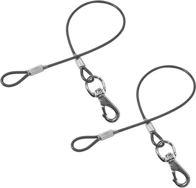 Main image of Chew Proof Dog Leash - 2Pack Metal Cable Lead,No Tangle Multiple Dog Leashes for Small and Medium Dogs- Heavy Duty Leash Extender for Collars & Harnesses(2 Pack Black, 20in/50cm)