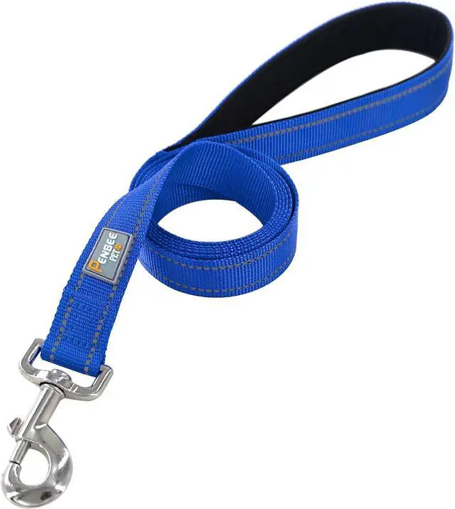Alt view image 2 of 6 - 6 FT Basic Dog Leash for Medium Dogs,Padded Handle,Blue | Padded Handle,Metal D-Ring,Heavy Duty Nylon Webbing, for Walking & Training