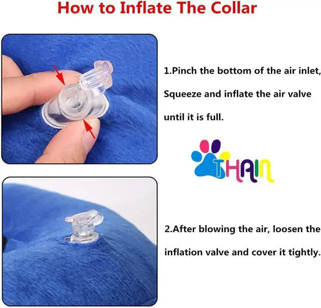 Alt view image 3 of 6 - THAIN Soft Dog Recovery Protective Collar After Surgery-Cone Inflatable Collar for Dogs and Cats - Adjustable Washable Elizabethan Collar (S)