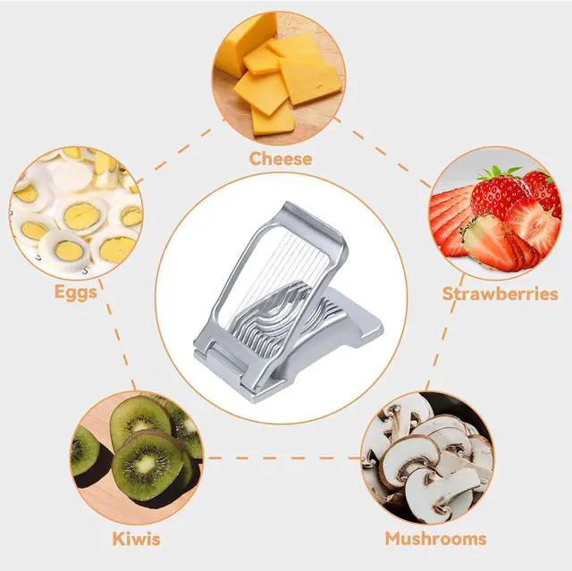 Alt view image 2 of 6 - Egg Slicer for Hard Boiled Eggs Heavy Duty Fruit Egg Cutter with Stainless Steel Wire