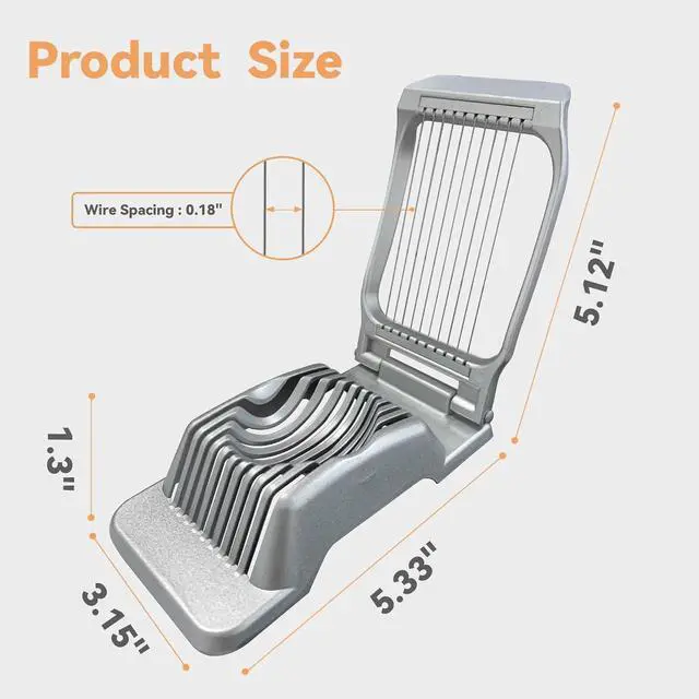 Alt view image 3 of 6 - Egg Slicer for Hard Boiled Eggs Heavy Duty Fruit Egg Cutter with Stainless Steel Wire