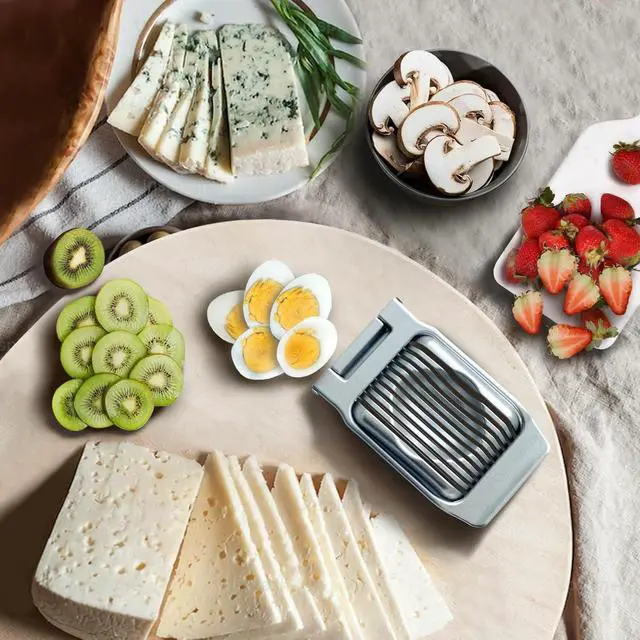 Alt view image 5 of 6 - Egg Slicer for Hard Boiled Eggs Heavy Duty Fruit Egg Cutter with Stainless Steel Wire
