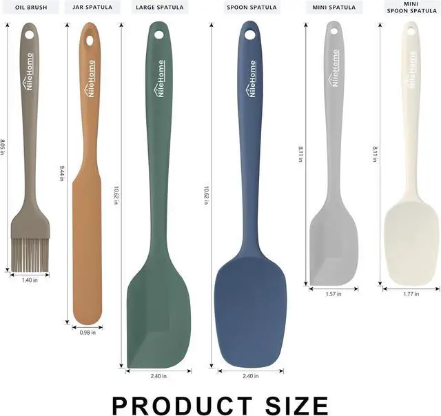 Alt view image 2 of 7 - NileHome 6 Pieces Silicone Spatula Set with Silicone Brush,Forest Style | Food-Grade Material,Heat Resistant Up to 600°F,Dishwasher Safe,BPA-Free