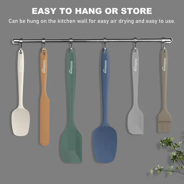 Alt view image 5 of 7 - NileHome 6 Pieces Silicone Spatula Set with Silicone Brush,Forest Style | Food-Grade Material,Heat Resistant Up to 600°F,Dishwasher Safe,BPA-Free