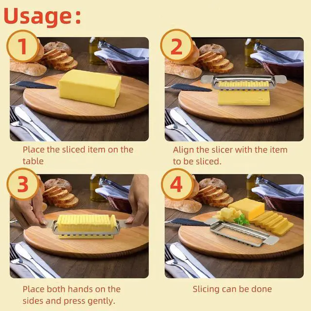 Alt view image 6 of 7 - Butter & Cheese Slicer CutterSuitable for Block Cheese, Butter, and Soft Fruits, and Dishwasher Washable