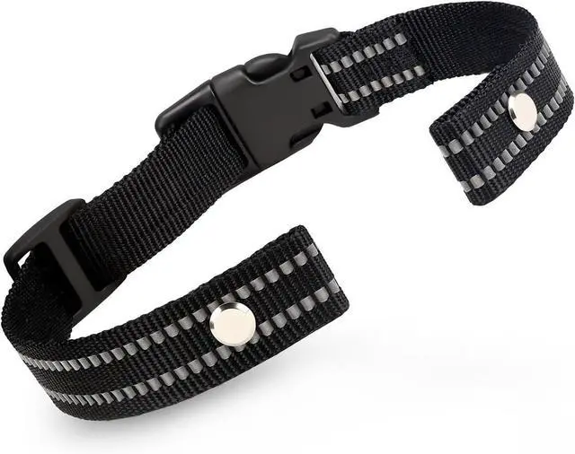 Main image of Collar Replacement Strap, Reflective Replacement Nylon Collar Strap | E Collar Straps for Dog GPS Training Bark Receiver Collars, Fits Small Medium Large Dogs, Durable & Adjustable (Black)