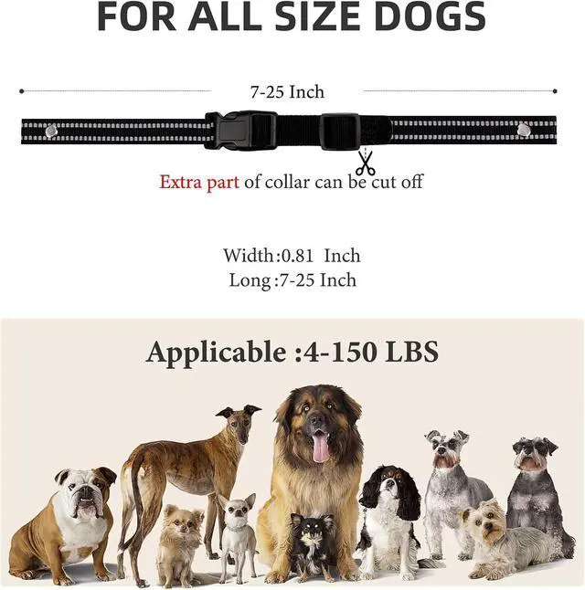 Alt view image 7 of 7 - Collar Replacement Strap, Reflective Replacement Nylon Collar Strap | E Collar Straps for Dog GPS Training Bark Receiver Collars, Fits Small Medium Large Dogs, Durable & Adjustable (Black)