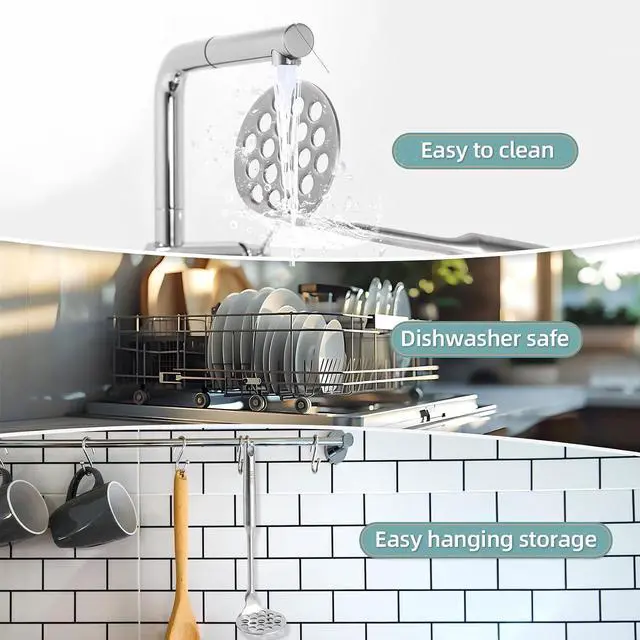 Alt view image 7 of 7 - Small Potato Masher - Stainless Steel Mini Avocado Masher for Avocado, Potatoes, Beans, Meat, Vegetables, Dishwasher Safe