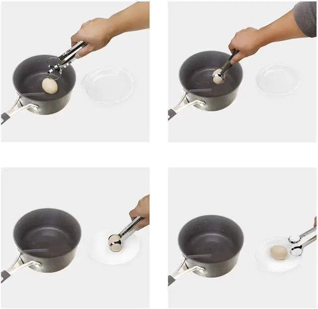 Alt view image 3 of 7 - 1 Piece Boiled Egg Tong Multifunction Egg Tong Stainless Steel Egg Tong Non-slip Boiled Egg Clip Food Tong Kitchen Tong Salad Tong Kitchen Supplie Cooking Tool, Silver