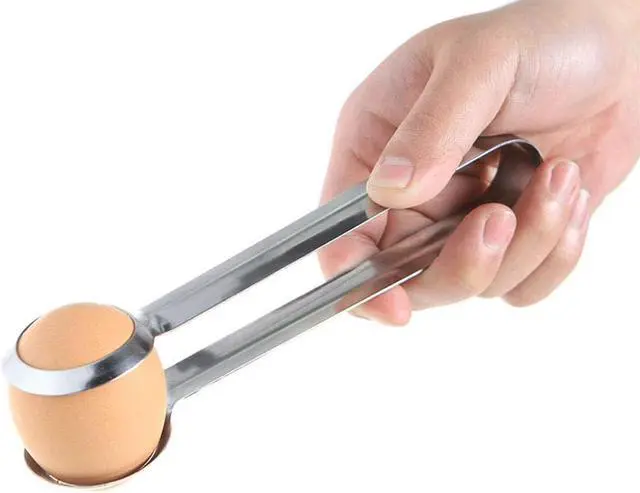 Alt view image 5 of 7 - 1 Piece Boiled Egg Tong Multifunction Egg Tong Stainless Steel Egg Tong Non-slip Boiled Egg Clip Food Tong Kitchen Tong Salad Tong Kitchen Supplie Cooking Tool, Silver