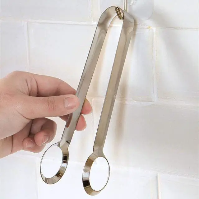 Alt view image 6 of 7 - 1 Piece Boiled Egg Tong Multifunction Egg Tong Stainless Steel Egg Tong Non-slip Boiled Egg Clip Food Tong Kitchen Tong Salad Tong Kitchen Supplie Cooking Tool, Silver