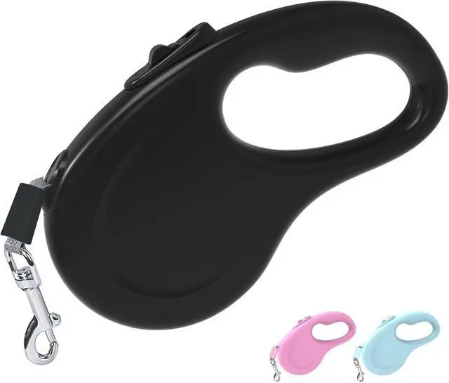 Main image of Retractable Dog Leash for Small Medium Dogs, 16Ft/5M, Black | Light Weight, Up to 50lbs Dog, Strong Nylon Tape, 360° Tangle-Free, One-Hand Brake