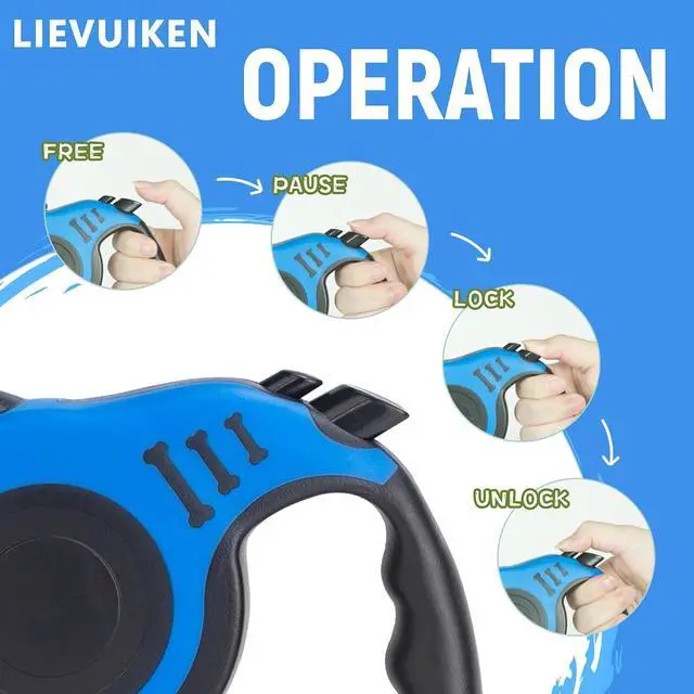 Alt view image 5 of 6 - Retractable Dog Leash Automatic Telescopic Tractor Dog Tape | Pet Tape 10/16 FT Durable and Convenient, with Non-Slip Handle, Suitable for Small and Medium-Sized Dogs