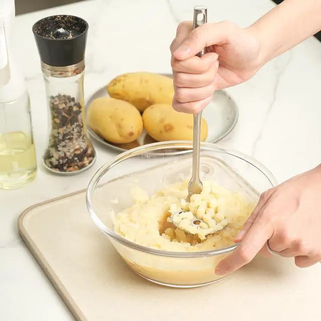 Alt view image 3 of 7 - Small Potato Masher - Stainless Steel Mini Avocado Masher for Avocado, Potatoes, Beans, Meat, Vegetables, Dishwasher Safe