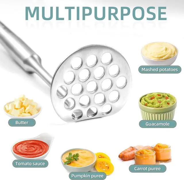 Alt view image 5 of 7 - Small Potato Masher - Stainless Steel Mini Avocado Masher for Avocado, Potatoes, Beans, Meat, Vegetables, Dishwasher Safe