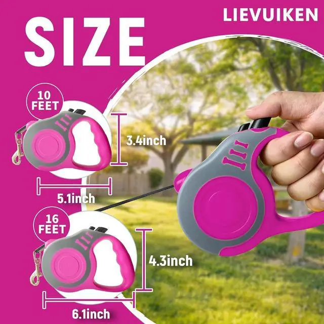 Alt view image 2 of 6 - Retractable Dog Leash Automatic Telescopic Tractor Dog Tape | Pet Tape 10/16 FT Durable and Convenient, with Non-Slip Handle, Suitable for Small and Medium Dogs