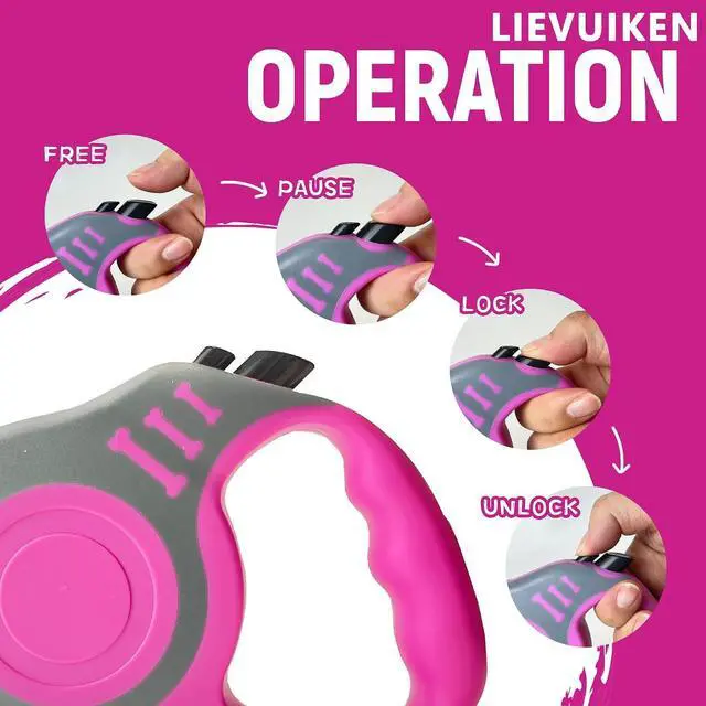 Alt view image 3 of 6 - Retractable Dog Leash Automatic Telescopic Tractor Dog Tape | Pet Tape 10/16 FT Durable and Convenient, with Non-Slip Handle, Suitable for Small and Medium Dogs