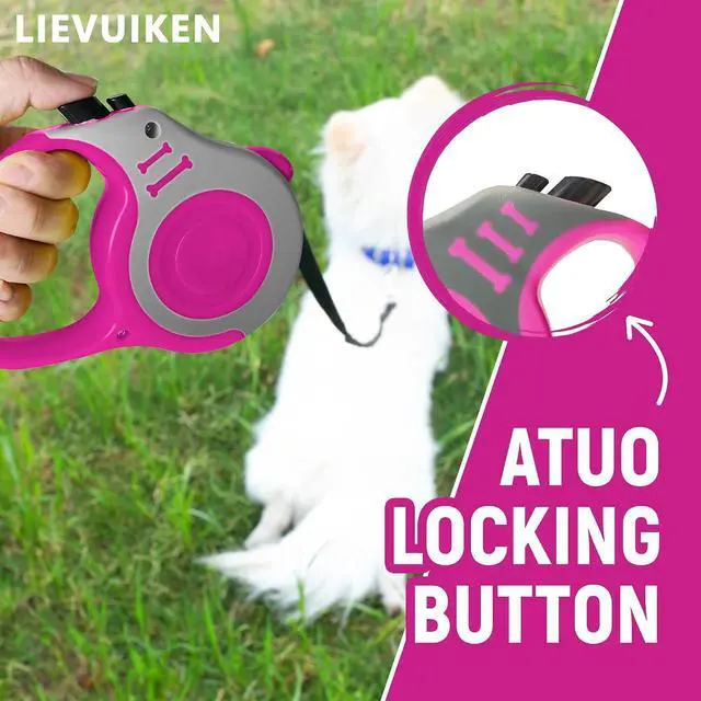 Alt view image 4 of 6 - Retractable Dog Leash Automatic Telescopic Tractor Dog Tape | Pet Tape 10/16 FT Durable and Convenient, with Non-Slip Handle, Suitable for Small and Medium Dogs