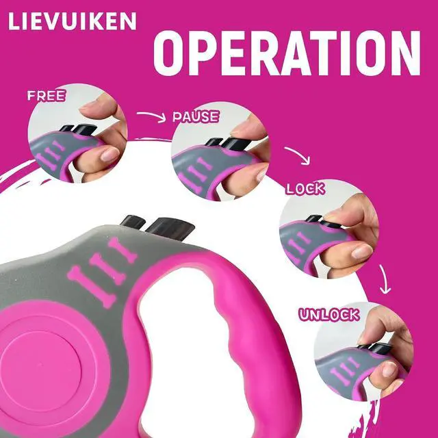 Alt view image 5 of 6 - Retractable Dog Leash Automatic Telescopic Tractor Dog Tape | Pet Tape 10/16 FT Durable and Convenient, with Non-Slip Handle, Suitable for Small and Medium Dogs