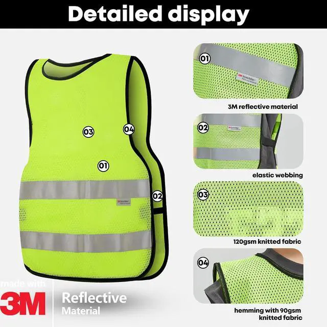 Alt view image 2 of 6 - SIFE Kids' Safety Vest for Young Explorers,6 Color Options,Compatible with 3M Technology
