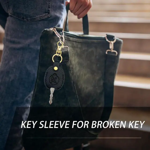 Alt view image 7 of 7 - Leather Car Key Cover | for Broken Key, Key Sleeve, Key Loop Replacement, Key Fob Protector Keychain