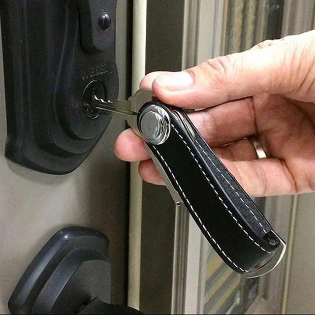 Alt view image 7 of 7 - Compact Key Holder - Stylish & Practical Pocket Key Organizer With Secure Locking Mechanism. (Black)