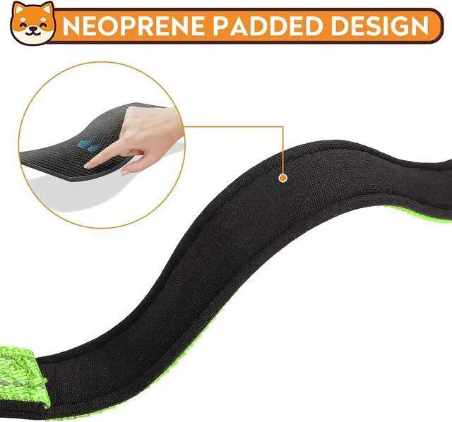 Alt view image 4 of 6 - Reflective Dog Collar, Adjustable Soft Neoprene Padded,Green,M | Breathable Nylon for Medium Dogs,Tear-Resistant Webbing,ChafeFree on Walks and Hikes,Metal D-Ring,Night Safety