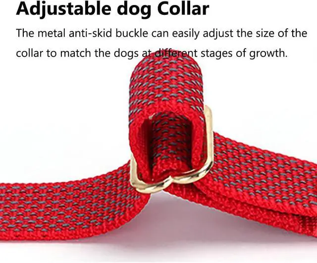 Alt view image 4 of 7 - Reflective Dog Collar with Metal Buckle for Dogs Night Walking | Heavy Duty Comfort Nylon Cat Dog Puppy Collars with Quick Release Buckle Adjustable for Small Medium Large Boys Girls Dogs