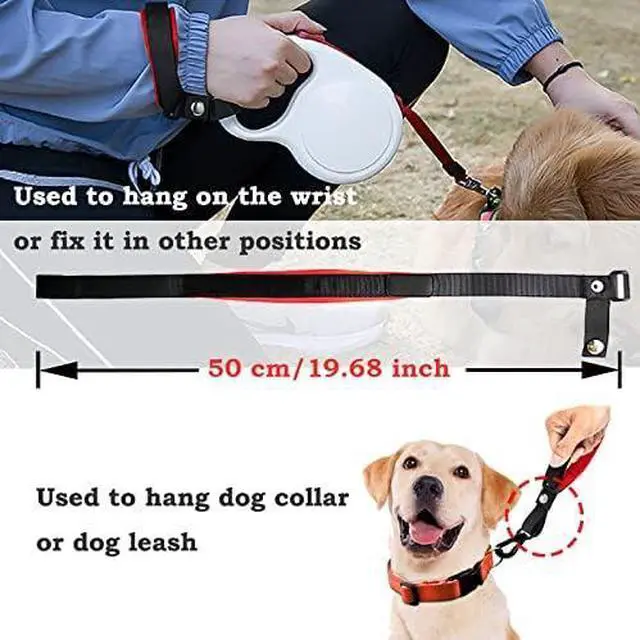 Alt view image 3 of 7 - Hands Free Adjustable Wrist Strap,Suitable for Any Dog Leashes with Adopts Design,Soft and Comfortable Diving Fabric Wrist Strap for Retractable Dog Leash (Classic Black)