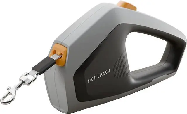 Main image of Vivicreate Heavy Duty Retractable Dog Leash 16ft Strong Nylon Tape Leash for Medium & Large Dogs up to 110 lbs One-Handed Brake, Pause, Lock for Walking, Training (Gray)