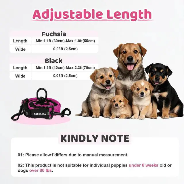 Alt view image 2 of 7 - Double Dog Leash - 360°Swivel Tangle Free Splitter Attachment, 2 Dogs Multi-Functional Leashes, Dual Rope for Outdoor Walk Train Small Medium Large Two Pet, Fuchsia