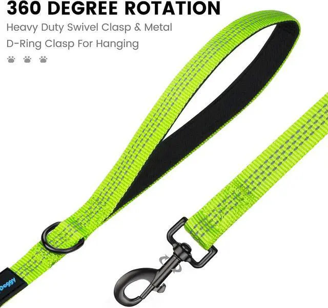 Alt view image 4 of 7 - Dog Leash for Small to Medium Dogs 6 ft with 3 Reflective Stitching and 2 Traffic Padded Handles Dog Lead/Rope, Pet Leash for Running Walking Training (6 ft x 0.6 in - Blue 1 Pack)