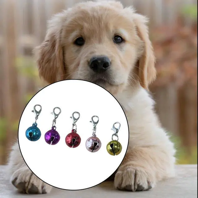 Alt view image 5 of 5 - 50PCS Pet Collar Bells, Colorful Metal Round Charms with Clasps for Dogs, Cats, Kittens and Small Animals Loud Crisp Sound Jingle Bells for Christmas Decor and Accessories