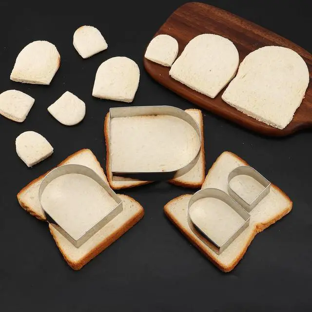 Alt view image 5 of 6 - Arched Cookie Cutter Set ANCKNE 4 piece geometric cookie cutter molds - Stainless steel from 2 to 5 inches, Cake Cutters for Kitchen Baking