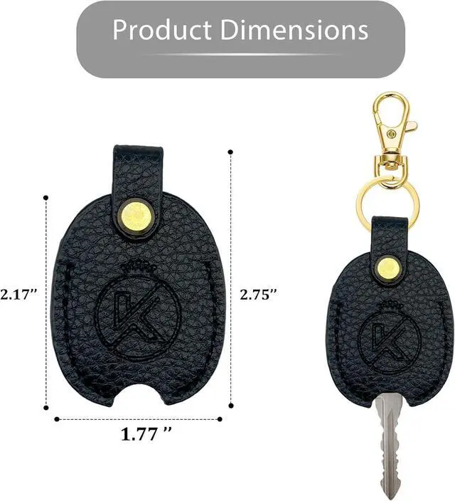 Alt view image 2 of 7 - Leather Car Key Cover | for Broken Key, Key Sleeve, Key Loop Replacement, Key Fob Protector Keychain