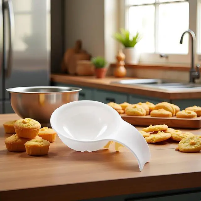 Alt view image 6 of 7 - Egg Yolk Separator for Raw Eggs, Plastic, White, 2 Pack, Strainer for Baking Cakes