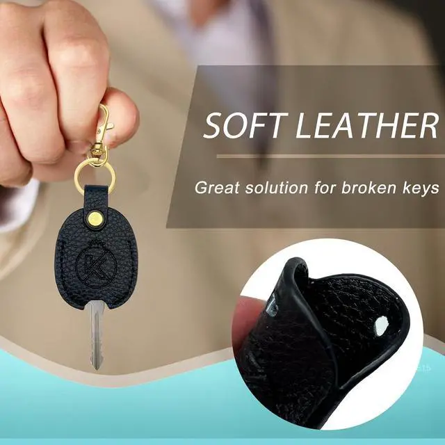 Alt view image 3 of 7 - Leather Car Key Cover | for Broken Key, Key Sleeve, Key Loop Replacement, Key Fob Protector Keychain