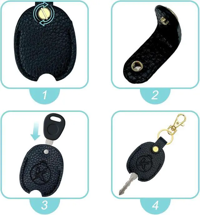 Alt view image 4 of 7 - Leather Car Key Cover | for Broken Key, Key Sleeve, Key Loop Replacement, Key Fob Protector Keychain